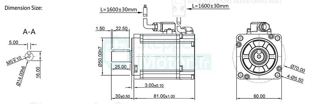 Kit servomoteur CC 200W 60ASM200-5-1024C+MCAC610 0,64N.m 36V 7,5A 0,64N.m 3000tr/min avec driver servo MCAC610