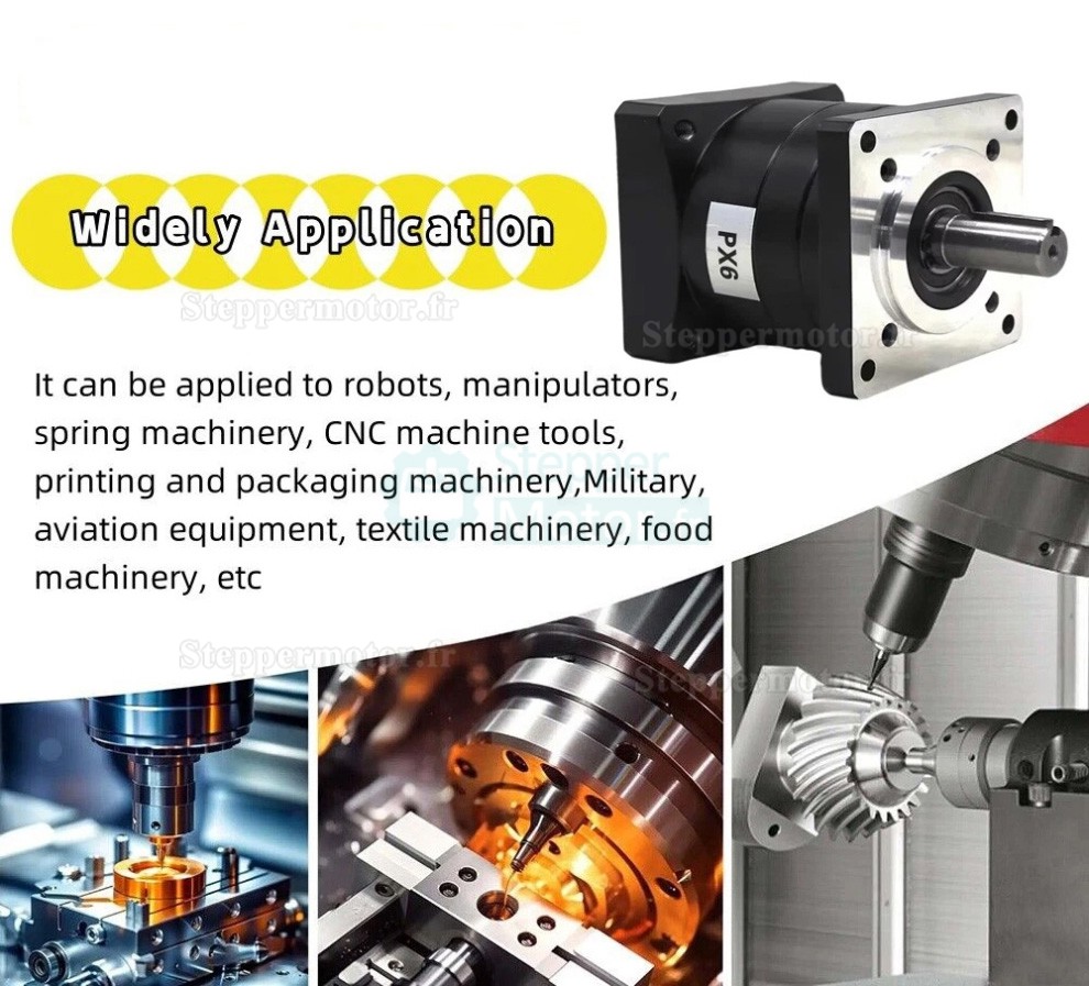 Réducteur planétaire Nema 34 86PX série rapport 5:1 à 100:1 pour moteur pas à pas de 86 mm Réducteur planétaire Nema 34 86PX série rapport 5:1 à 100:1 pour moteur pas à pas de 86 mm