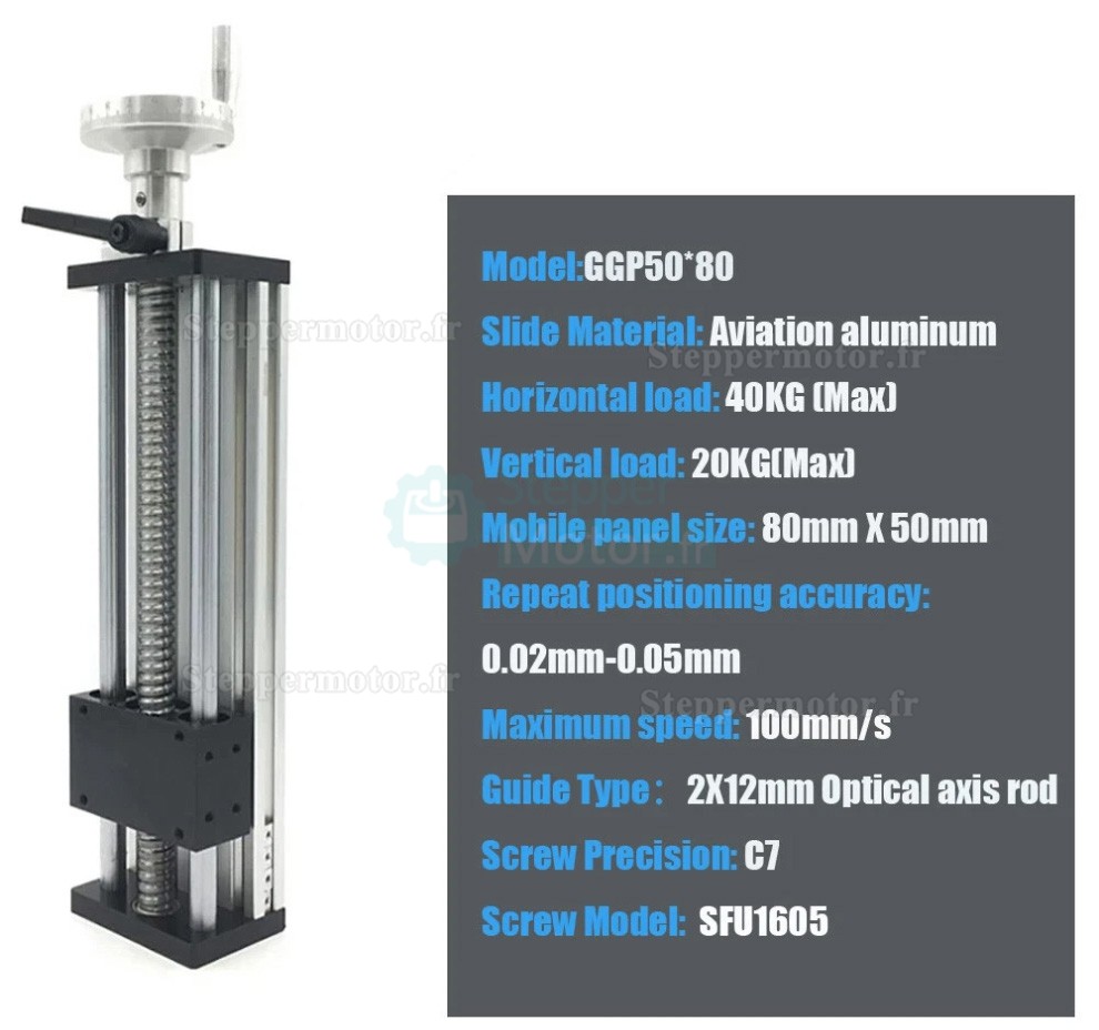 Unités linéaires manuelle GGP5080, guidage linéaire manuelle cnc et volant Unités linéaires manuelle GGP5080, guidage linéaire manuelle cnc et volant
