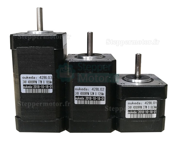 Moteur CC sans balais nema 23 OSP001474 24V CC Triphasé 6,3 Ncm/12,5 Ncm/18,8 Ncm 4 000 tr/min