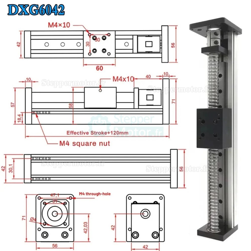 Mini platine de guidage linéaire OSP001606, module à vis à billes CNC avec moteur pas à pas Neme 23 Mini platine de guidage linéaire OSP001606, module à vis à billes CNC avec moteur pas à pas Neme 23