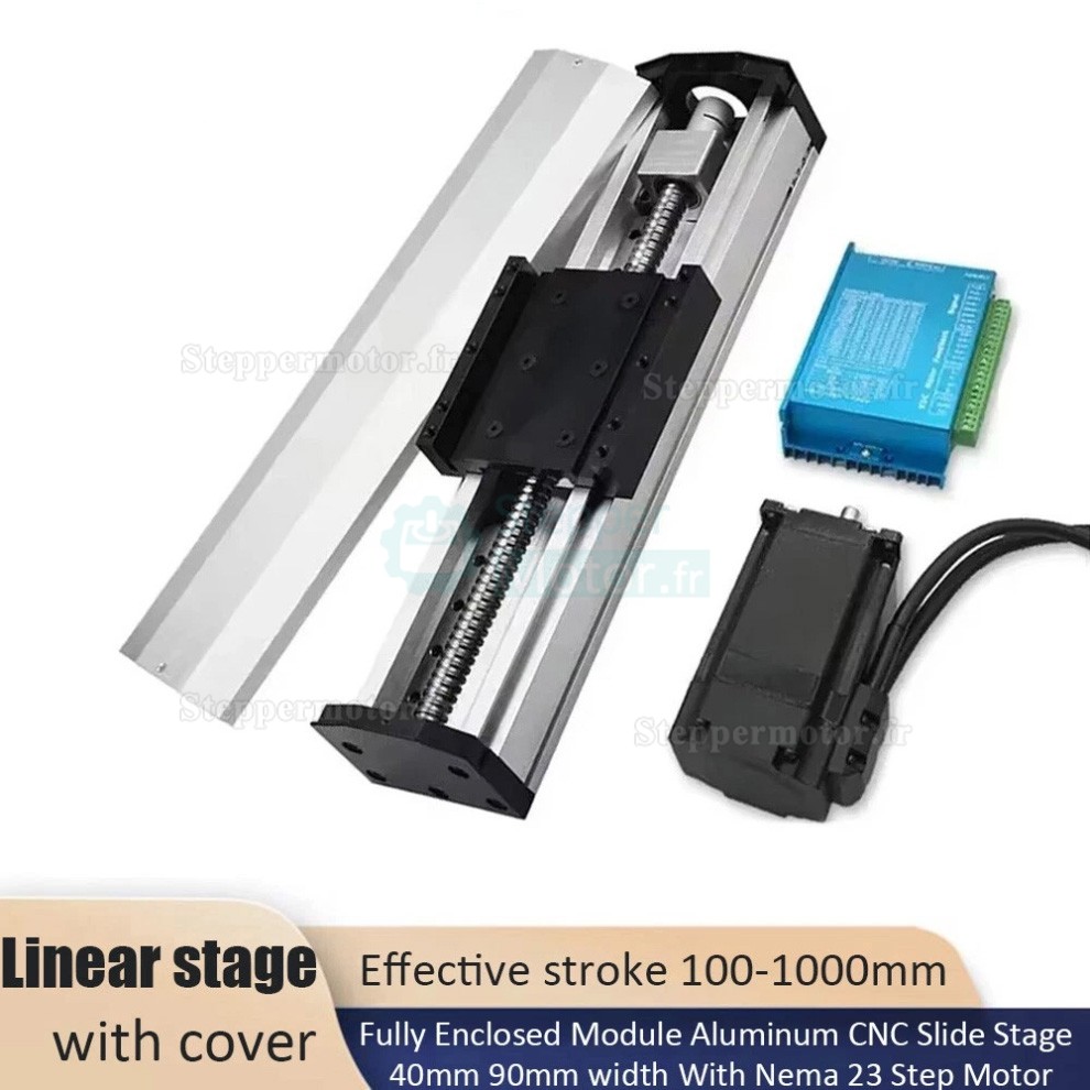 Kit de table coulissante CNC &agrave; vis &agrave; billes &eacute;tanche et enti&egrave;rement ferm&eacute; OSP001614 avec moteur pas &agrave; pas NEMA 23 et driver HB8080C