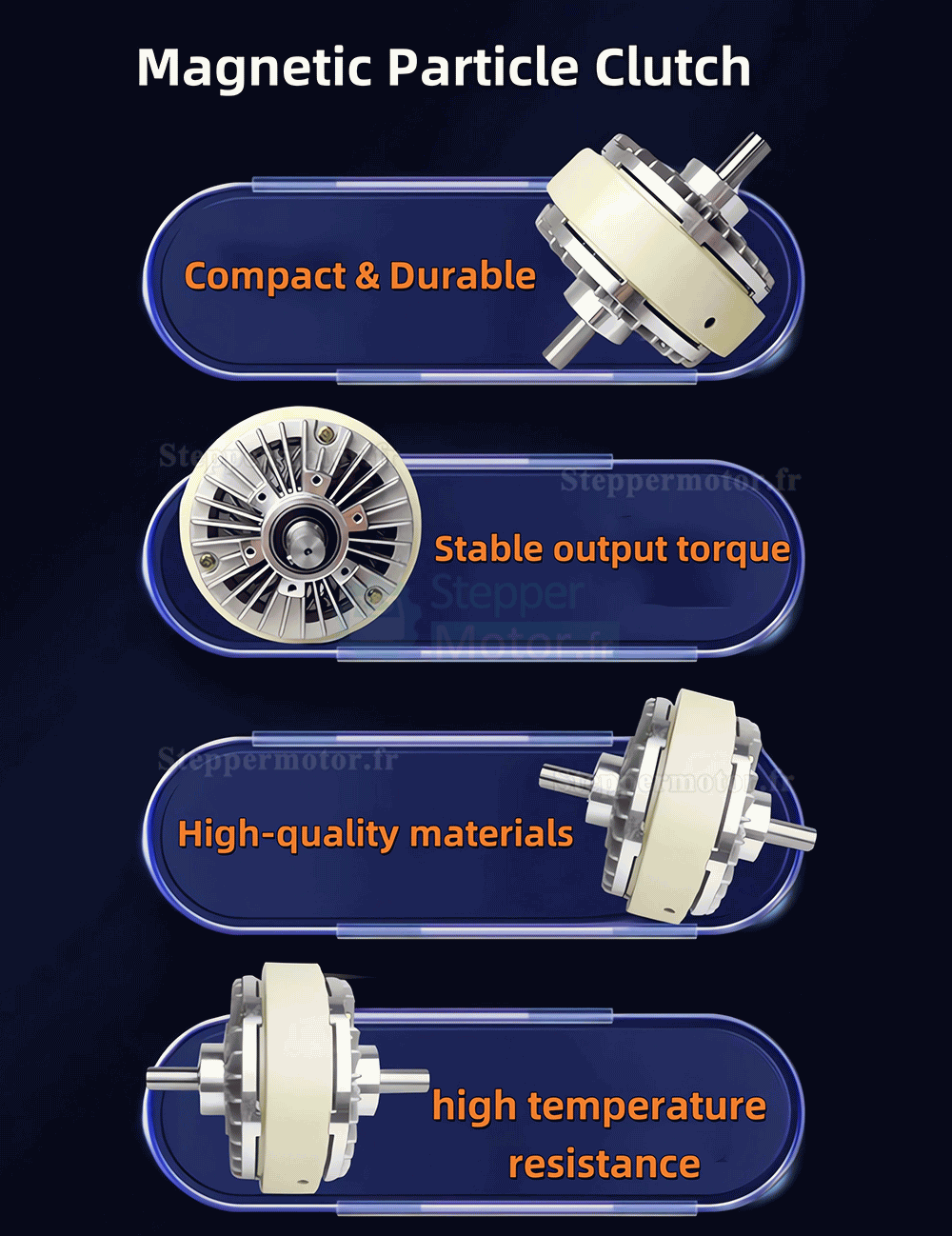 Embrayage à particules magnétiques à double arbre série FL-S-C, 6-50 Nm, 24 V CC Embrayage à particules magnétiques à double arbre série FL-S-C, 6-50 Nm, 24 V CC