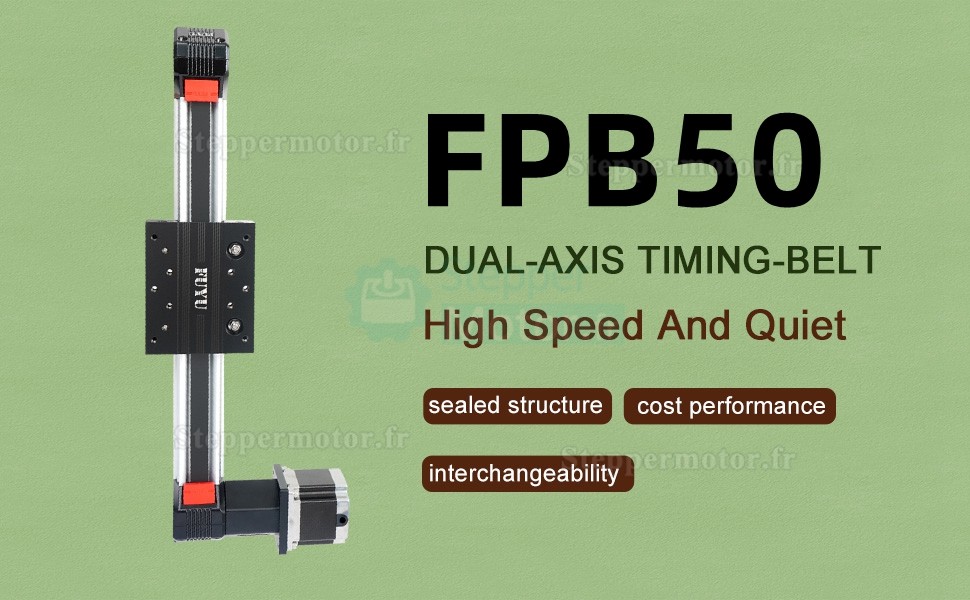 Actionneur à vis à billes linéaires Étape de guidage linéaire CNC FPB50 95mm avec moteur pas à pas Nema 23