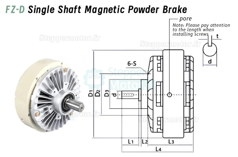 Frein à particules magnétiques CNC mono-arbre série FZ-D, 6-50 Nm 24 V CC IP54 Frein à particules magnétiques CNC mono-arbre série FZ-D, 6-50 Nm 24 V CC IP54