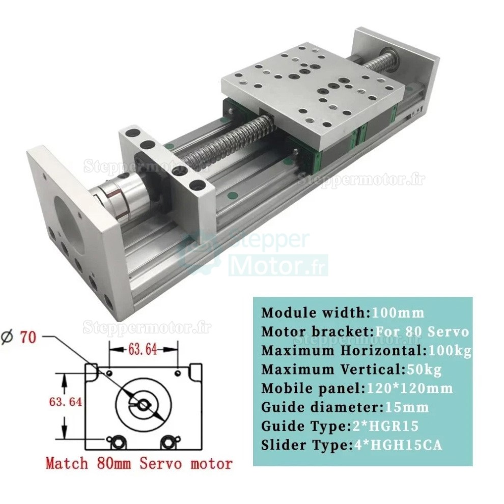 Guide de mouvement linéaire robuste SXG120×120, table coulissante linéaire 70-100 kg, table coulissante CNC 100-1000 mm Guide de mouvement linéaire robuste SXG120×120, table coulissante linéaire 70-100 kg, table coulissante CNC 100-1000 mm