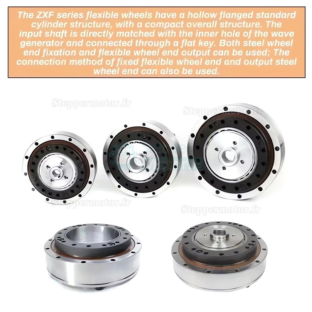 R&eacute;ducteur harmonique s&eacute;rie ZXF, 30:1/50:1/80:1/100:1/120:1/160:1 pour moteurs pas &agrave; pas/servomoteurs