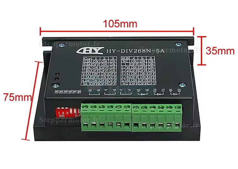 Driver pas à pas numérique biphasé 12-48 V HY-DIV268N-5A 0,2-5 A Driver pas à pas numérique biphasé 12-48 V HY-DIV268N-5A 0,2-5 A