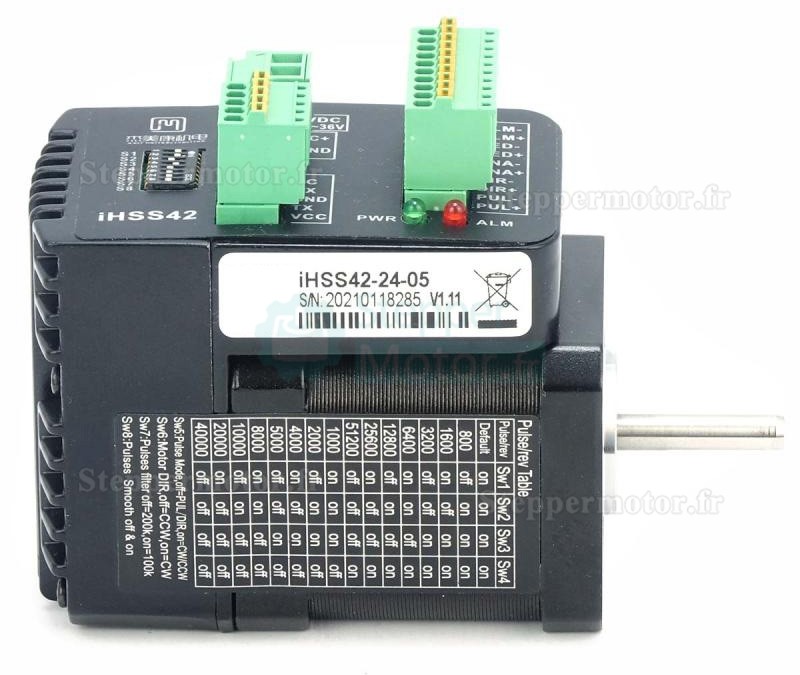 Moteur pas à pas en boucle fermée intégré Nema 17 JMC iHSS42-24-05 1,8degrés 0,48Nm 1,2A