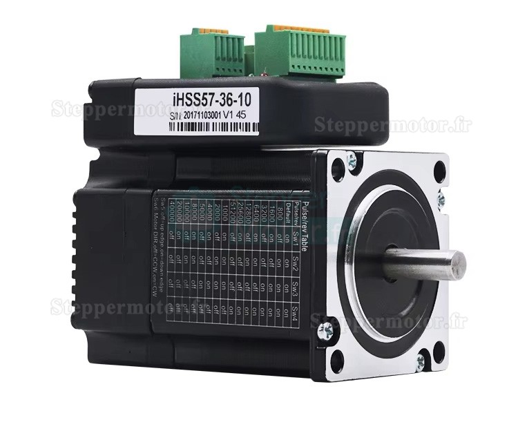 Moteur pas à pas en boucle fermée intégré Nema 23 JMC IHSS57-36-10/20/SC 1,8° 1 Nm/2 Nm/3 Nm 4 A/5A 36V biphasé