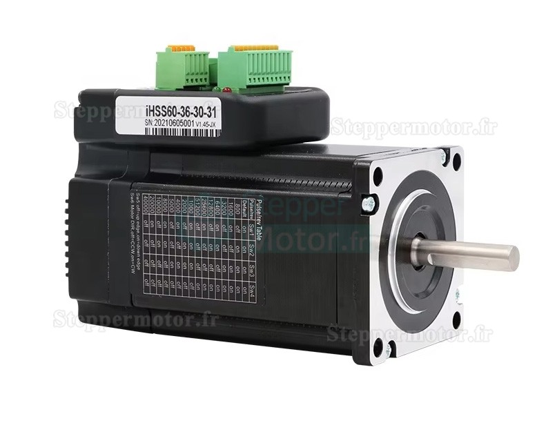 Moteur pas à pas en boucle fermée intégré Nema 23 JMC IHSS60-36-30-30/31/SC 1,8° 3Nm 5A 36V biphasé