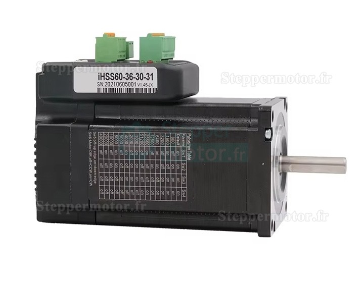 Moteur pas à pas en boucle fermée intégré Nema 23 JMC IHSS60-36-30-30/31/SC 1,8° 3Nm 5A 36V biphasé