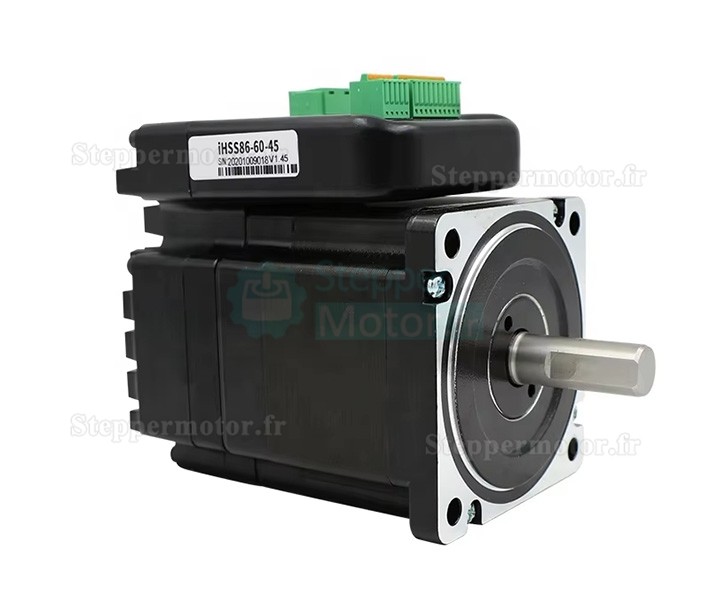 Moteur pas à pas en boucle fermée intégré Nema 34 JMC IHSS86-60-45 1,8° 4,5Nm 6A 60V biphasé