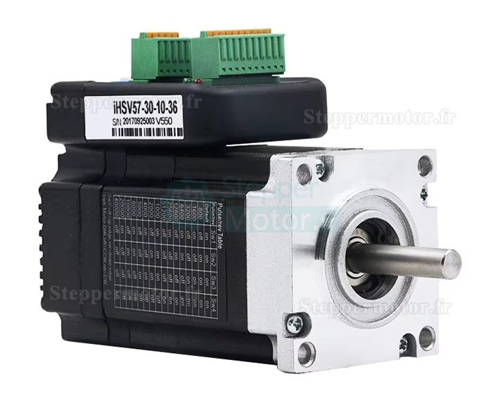 Servomoteur CA intégré Nema 23 JMC iHSV57-30-10-36 100W 36V 0,29N.m 3,5A triphasé 3000tr/min