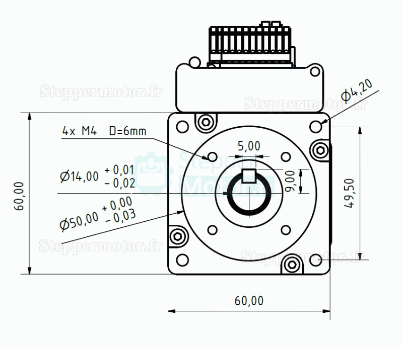 Servomoteur CA intégré Nem23 JMC iHSV60-30-40-48 400W 48V 1,27N.m 3000tr/min 60 x 60 mm