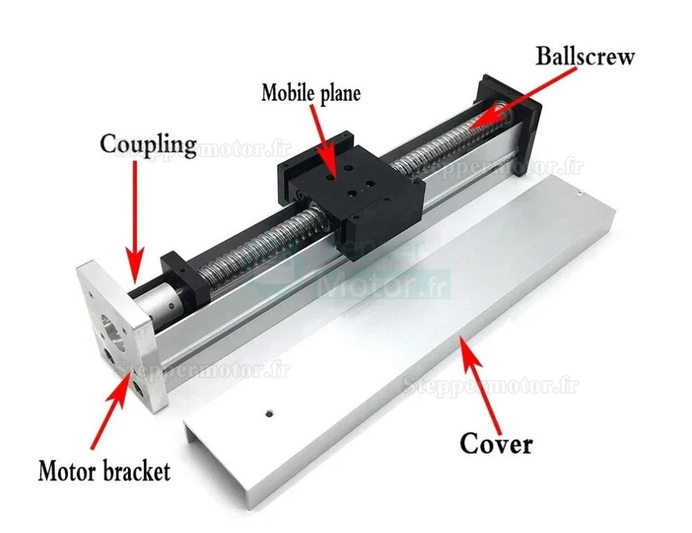 Module de guidage linéaire CNC entièrement étanche, table coulissante à vis à billes QMF40 avec moteur pas à pas et contrôleur Module de guidage linéaire CNC entièrement étanche, table coulissante à vis à billes QMF40 avec moteur pas à pas et contrôleur
