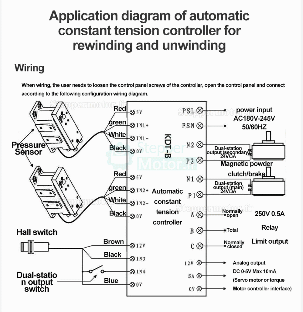 Contr&ocirc;leur de tension constante automatique num&eacute;rique KDT-B-1000 pour frein/embrayage &agrave; particules magn&eacute;tiques