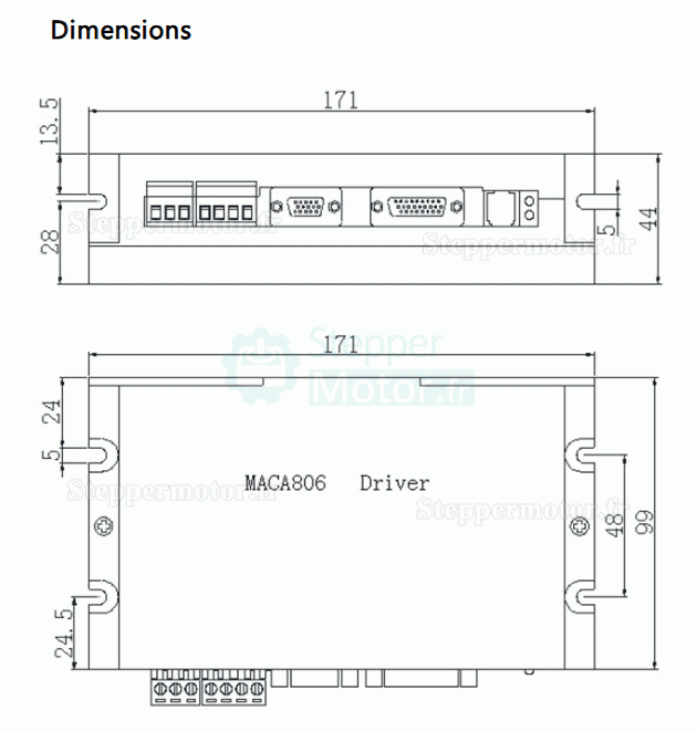 Kit servomoteur 400W CA et driver MCAC806+60ASM400 60V 8,4A 1,27N.m 220V 3000tr/min avec driver servo MCAC806