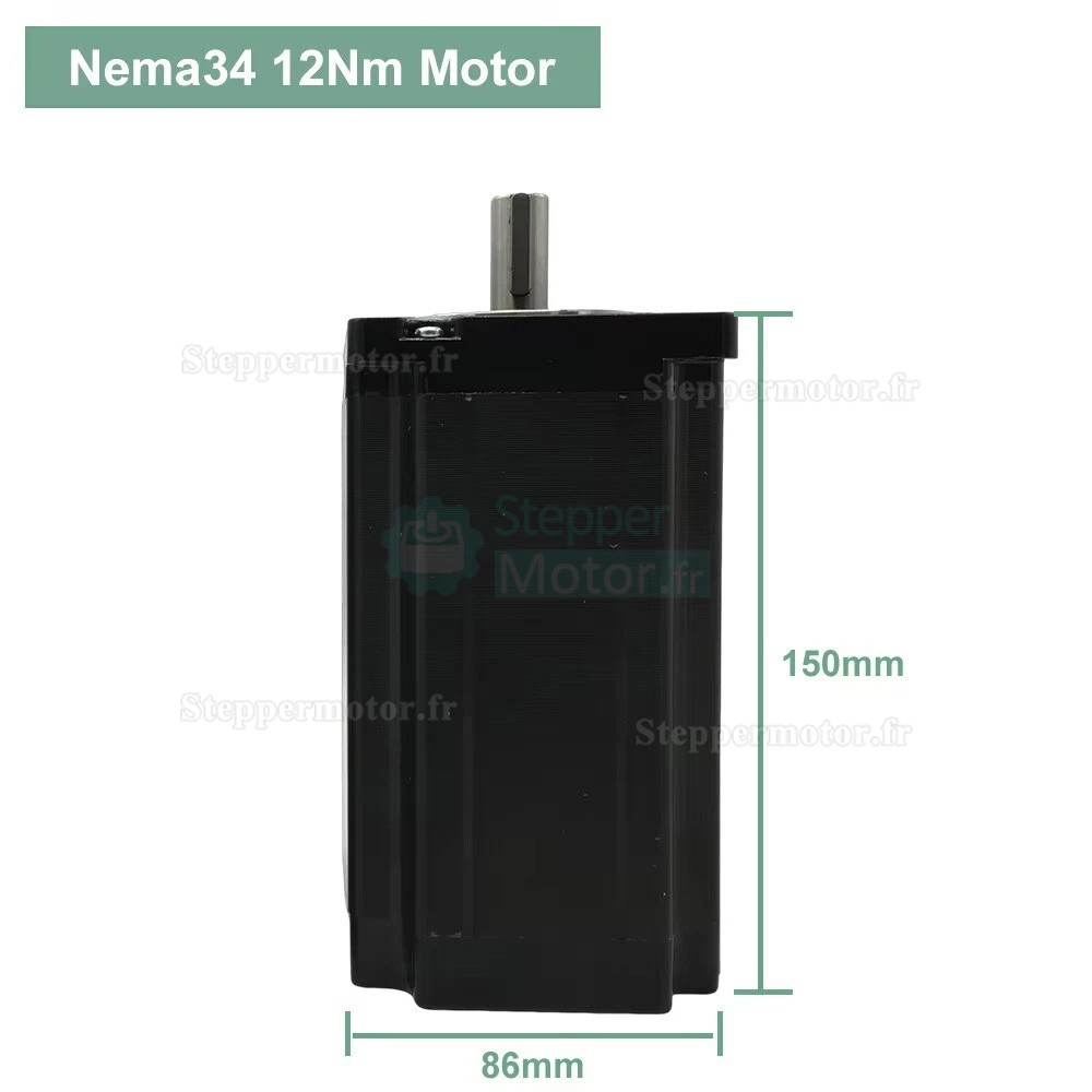 Kit moteur pas &agrave; pas et driver NEMA 34 86BYGH9945A3J14 + EC3522 4,5/8,5/12 Nm triphas&eacute; 1,8&deg;