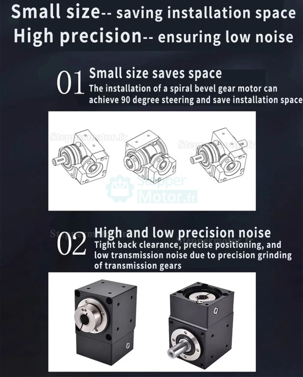 R&eacute;ducteurs &agrave; engrenage conique &agrave; angle droit Nema 17 rapport 2:1/3:1/5:1 pour moteur pas &agrave; pas Nema17