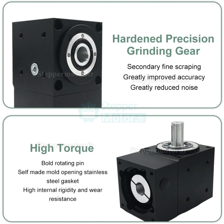 R&eacute;ducteurs &agrave; engrenage conique &agrave; angle droit Nema 17 rapport 2:1/3:1/5:1 pour moteur pas &agrave; pas Nema17