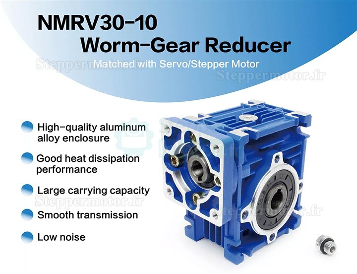 Réducteur à vis sans fin NMRV030 Rapport 10:1 15:1 20:1 25:1 30:1 40:1 pour moteur pas à pas / servomoteur Nema23