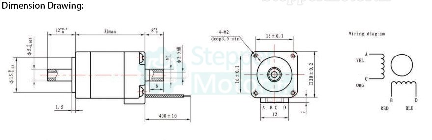 Moteur pas à pas à arbre creux NEMA8 Oukeda OSP001493 1,8 degrés 1,8 Ncm pour machine de placement