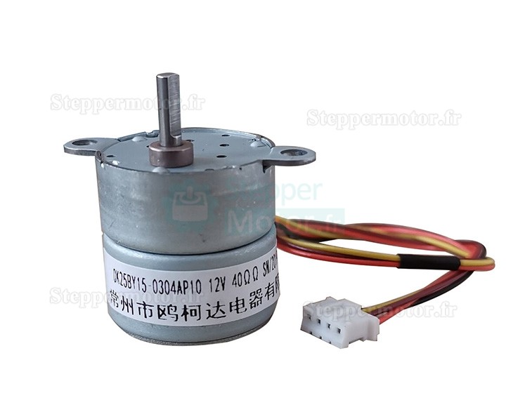 Motoréducteur pas à pas aimant permanent Oukeda 7,5 degrés 12 V biphasé Φ 25 mm avec réducteur 5:1/10:1
