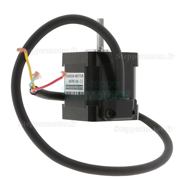 Moteur pas à pas NEMA 17 Oukeda OK423P47-154A 1,2 degrés 32 Ncm triphasé 1,5 A 5,4 V CC D-cut