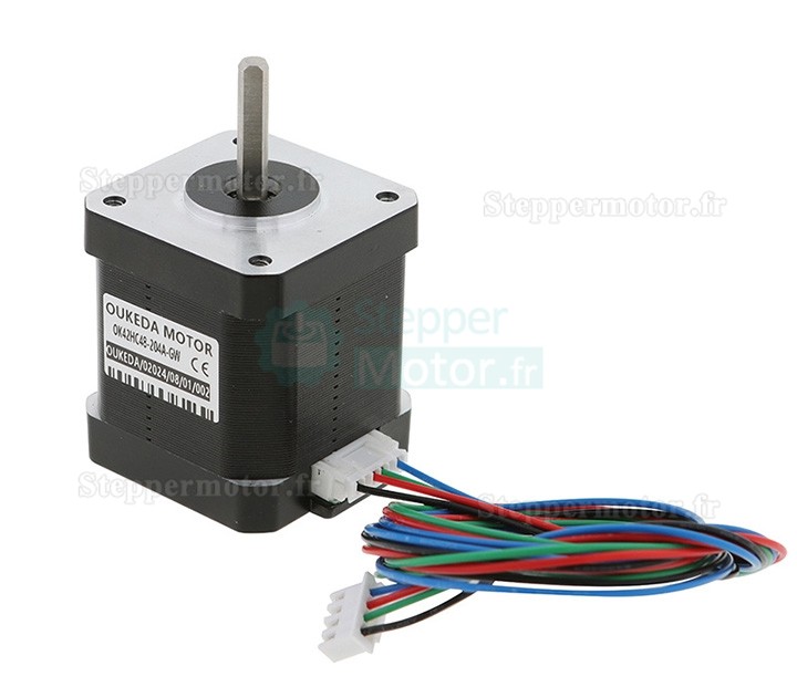 Moteur pas à pas haute température Nema 17 Oukeda OSP001461 1,8° 60 Ncm Classe d'isolation B 180 °C