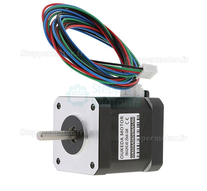 Moteur pas à pas haute température Nema 17 Oukeda OSP001461 1,8° 60 Ncm Classe d'isolation B 180 °C