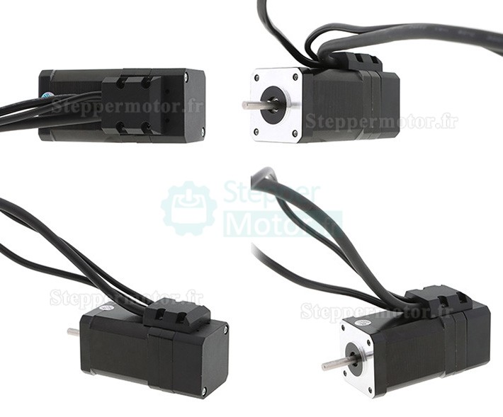 Moteur pas à pas fermé Nema 17 Oukeda OSP001492 avec codeur optique, triphasé, 20Ncm, 4V, 64W, 3000tr/min, 42 x 42 mm