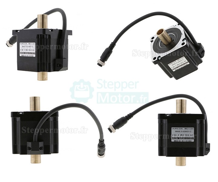 Moteur pas à pas à arbre creux Nema 34 OK86DL76-Q30H20-C1 biphasé 1,8degrés 4,5Nm 6,0A 2,1V double arbre 4 fils