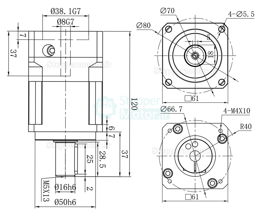 Réducteur planétaire hélicoïdal série PGH60 Rapport max. 10:1 PGH60-L1SW-Stepper pour moteur pas à pas Nema 23,24 Réducteur planétaire hélicoïdal série PGH60 Rapport max. 10:1 PGH60-L1SW-Stepper pour moteur pas à pas Nema 23,24