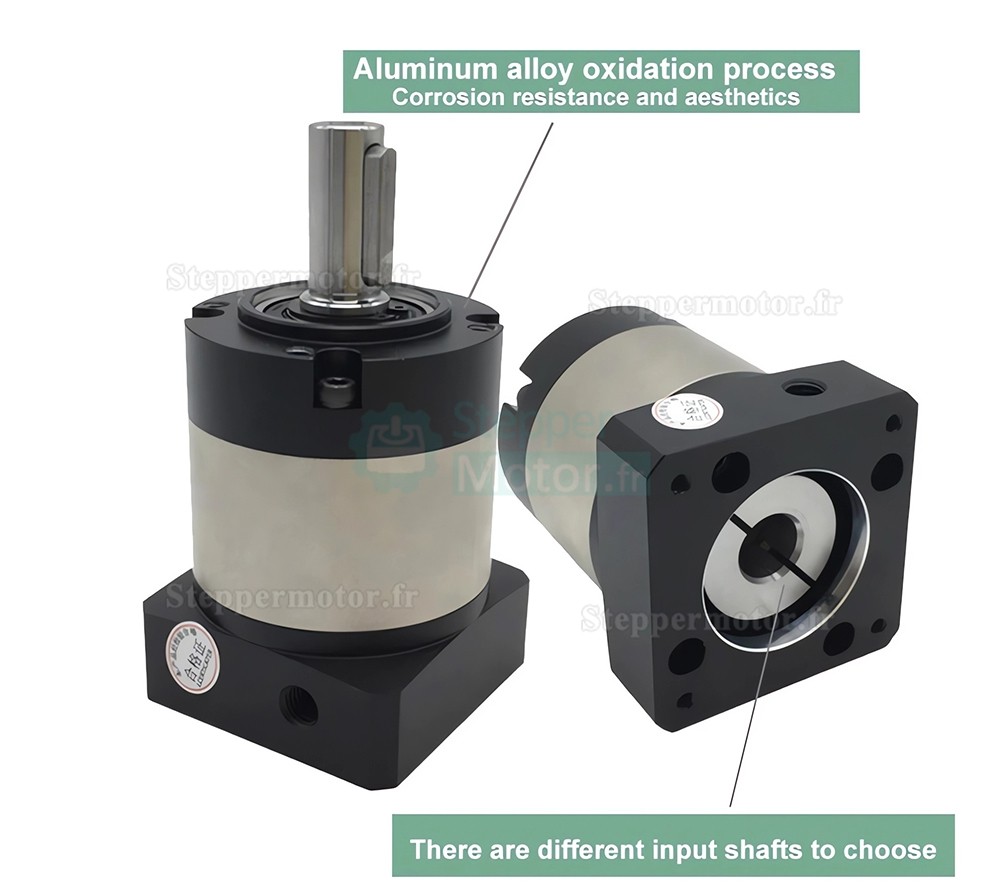 R&eacute;ducteur plan&eacute;taire PLE042 s&eacute;rie rapport 4:1 &agrave; 100:1 pour moteur pas &agrave; pas NEMA 17 / servomoteur 40 mm 50 W / 100 W