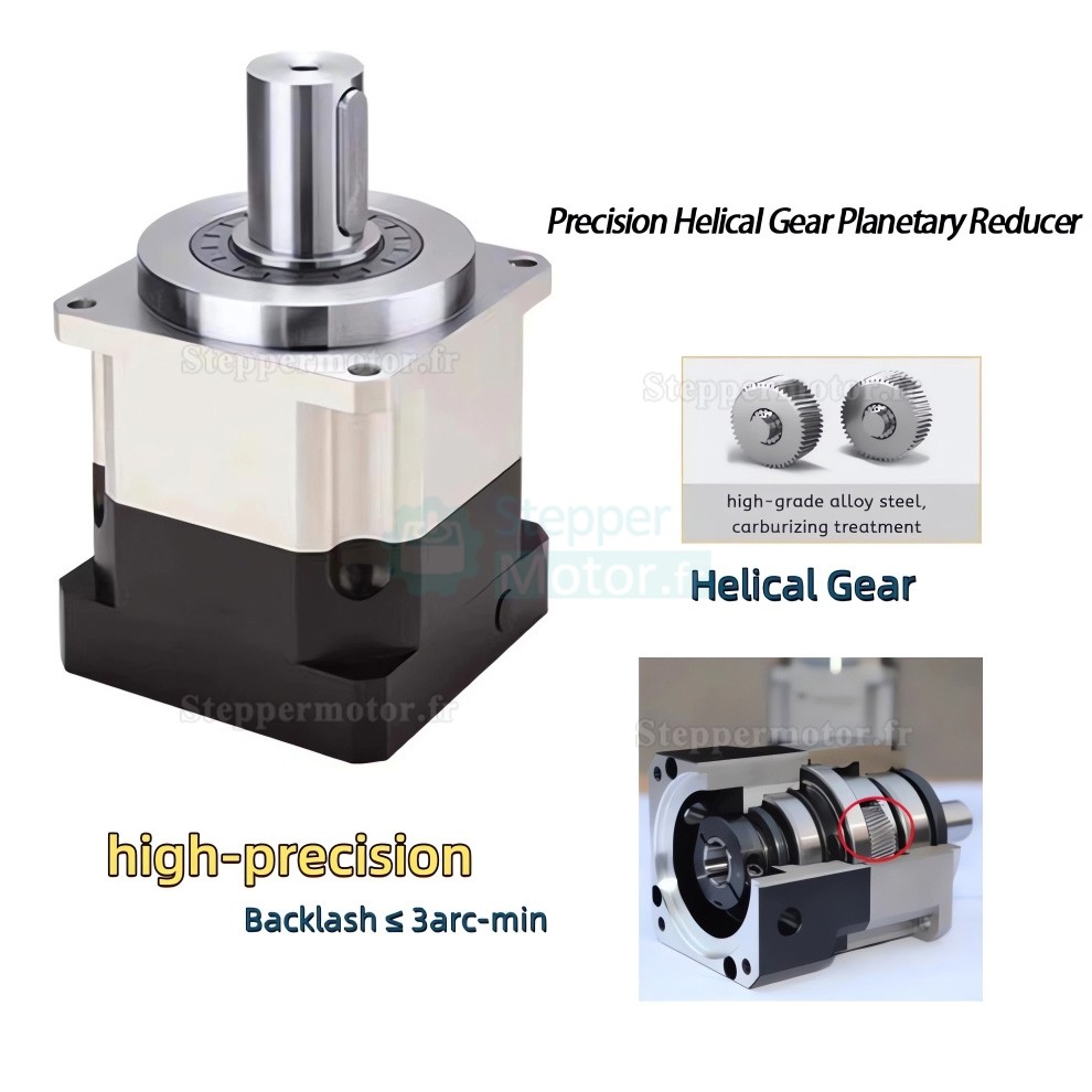 Réducteur planétaire hélicoïdal PLG042 rapport 4:1 - 100:1 pour moteur pas à pas NEMA 17 / servomoteur 40 mm Réducteur planétaire hélicoïdal PLG042 rapport 4:1 - 100:1 pour moteur pas à pas NEMA 17 / servomoteur 40 mm