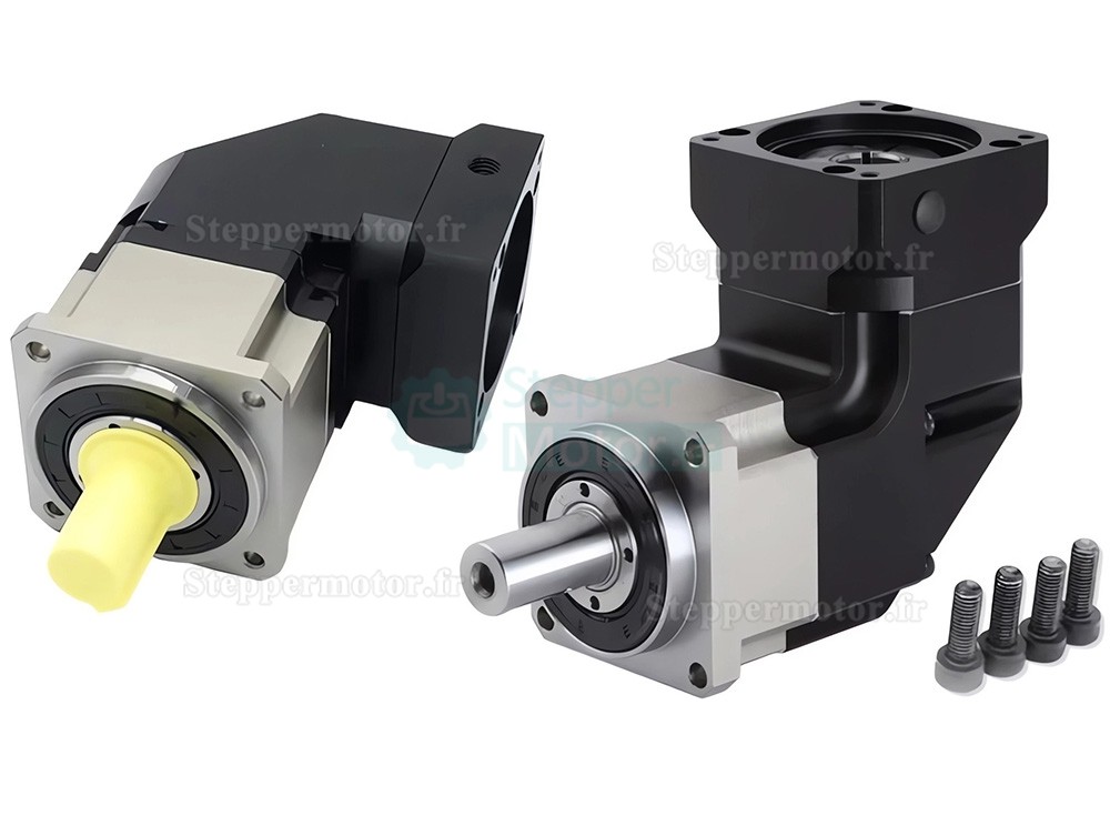 Réducteur planétaire à angle droit série PLMG090 rapport 3:1 à 100:1 pour moteurs pas à pas NEMA 34 / servomoteurs de 90 mm Réducteur planétaire à angle droit série PLMG090 rapport 3:1 à 100:1 pour moteurs pas à pas NEMA 34 / servomoteurs de 90 mm