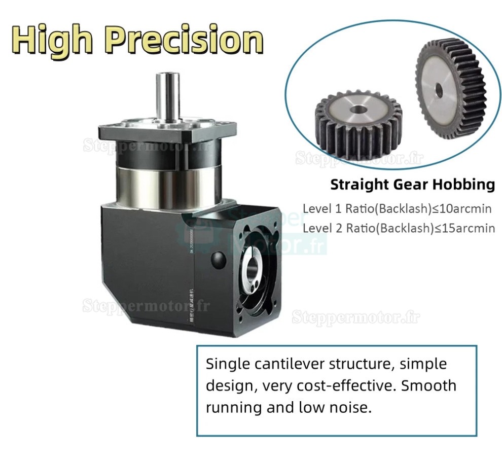 Réducteur planétaire à angle droit Nema 42 série PVF120 rapport 3:1 à 100:1 pour moteur pas à pas Nema42 / servomoteur 100-130 mm Réducteur planétaire à angle droit Nema 42 série PVF120 rapport 3:1 à 100:1 pour moteur pas à pas Nema42 / servomoteur 100-130 mm