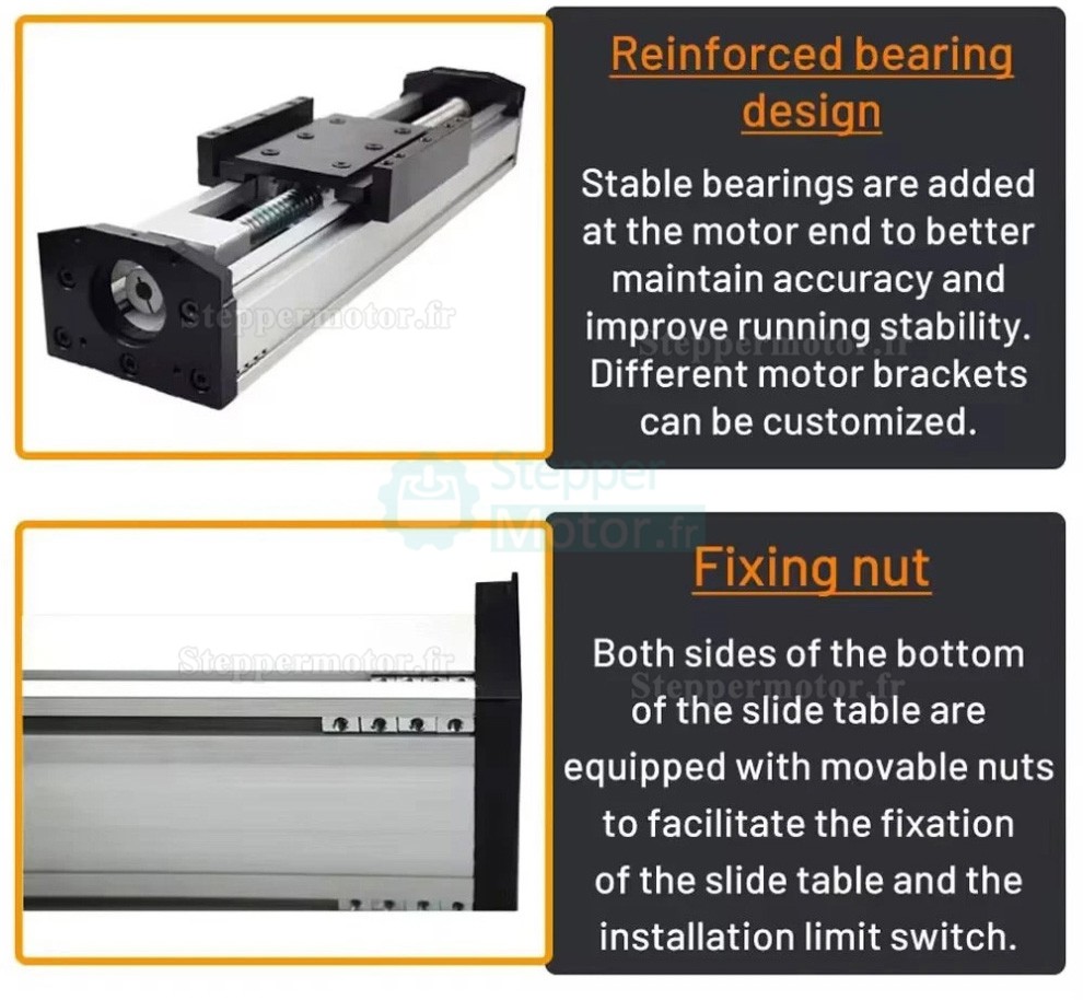 Glissi&egrave;re &agrave; vis &agrave; billes manuelle enti&egrave;rement &eacute;tanche QMF90, Module de guidage lin&eacute;aire CNC pour platine de translation lin&eacute;aire