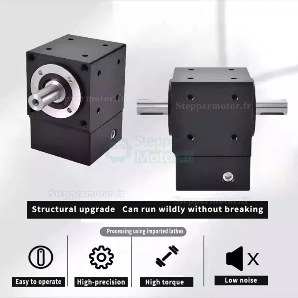 Réducteurs à engrenage conique à angle droit Nema 34 rapport 2:1/3:1/5:1 pour moteur pas à pas NEMA 34/servomoteur 80mm Réducteurs à engrenage conique à angle droit Nema 34 rapport 2:1/3:1/5:1 pour moteur pas à pas NEMA 34/servomoteur 80mm