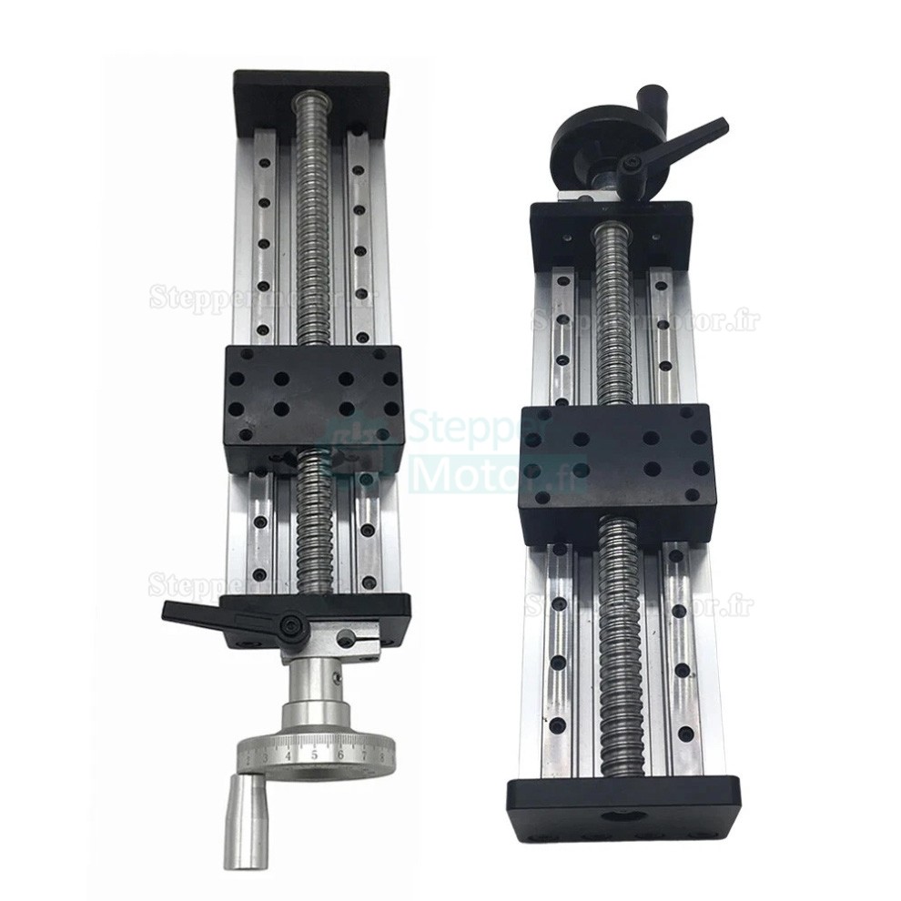 Unit&eacute;s lin&eacute;aires manuelle cnc SXG5080, table coulissante &agrave; vis &agrave; billes &agrave; double guidage manuel avec volant