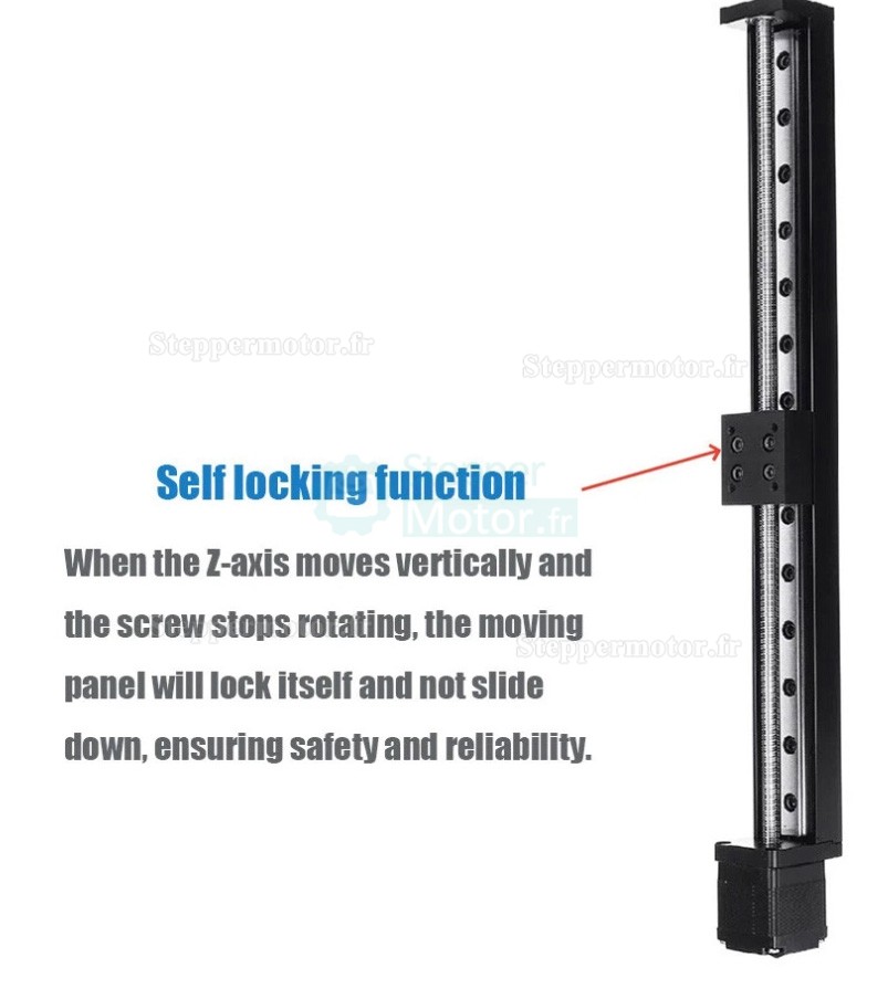 Mini table de glissement lin&eacute;aire OSP001601, pas de 1 mm, course de 75 mm et couple de 0,07 Nm, avec moteur pas &agrave; pas Nema 11