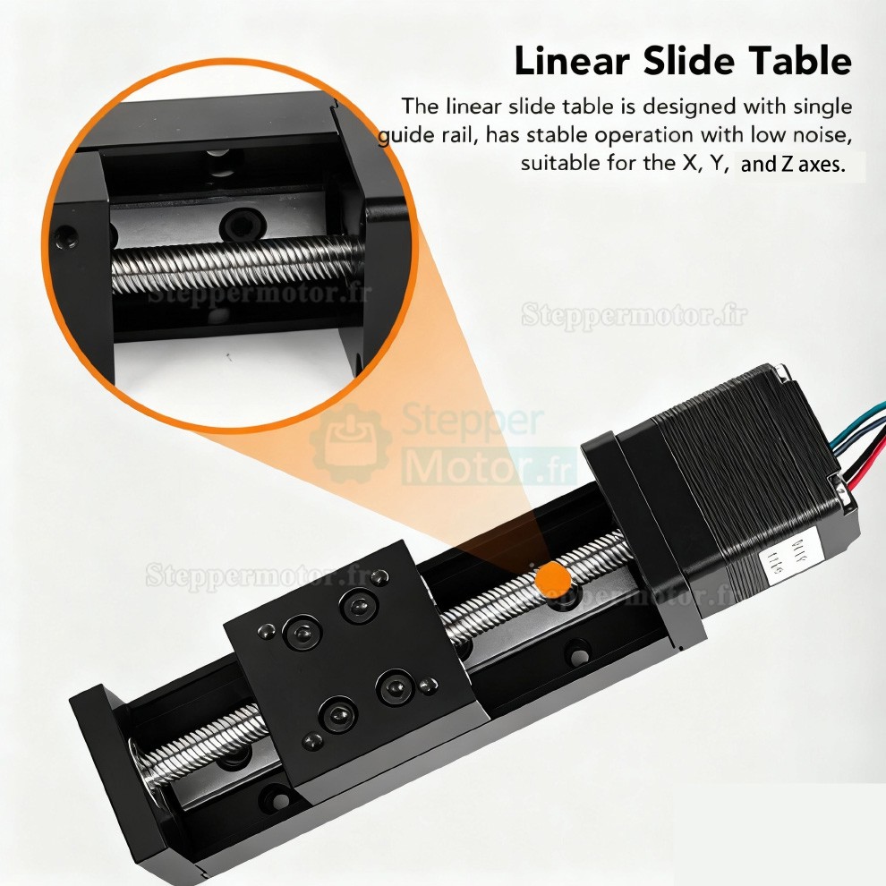 Mini-plateau lin&eacute;aire motoris&eacute; OSP001602, table coulissante CNC avec moteur pas &agrave; pas Neme 11 et kit de driver TB6600
