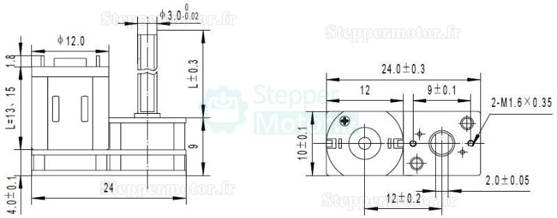 2 Pièces 2,4V/5V Small Mini motoréducteur CC brushed GM24-N20VA avec réducteurs arbre parallèle